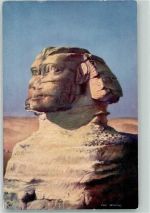 Kairo Cairo Künstlerkarte Denkmal Sphinx sign. Oilette Serie 7200
