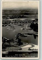 56068 W5400 Koblenz am Rhein Gebrauchsspuren Deutsches Eck Adolf-Hitler-Brücke WK II