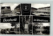 46395 W4290 Bocholt Foto AK Rathaus Gasthausplatz Denkmal Schwimmbad