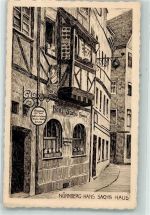 90402 W8500 Nürnberg Künstlerkarte Hans Sachs Haus