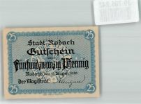 96476 W8634 Rodach b Coburg 1920 Notgeldschein 25 Pfennig