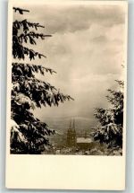 35037 W3550 Marburg 1951 Winter Elisabethkirche blick vom Schloss