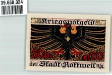 78628 W7210 Rottweil 1919 Notgeldschein 50 Pfennig Nr. 101199 Kriegsnotgeld