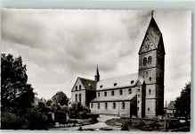 66851 W6790 Ramstein-Miesenbach Foto AK Kath. Kirche St. Nikolaus und Kriegerdenkmal