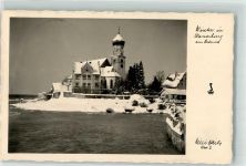 88142 W8992 Wasserburg Bodensee 1939 Winter Kirche Foto Späth