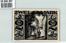33098 W4790 Paderborn 1921 Notgeldschein 2 Mark Eselgasse