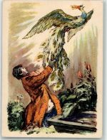 sign. Kupriyanov B. Ivan und der Phönix Mythologie Künstlerkarte