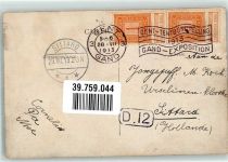 Gand Gent 1912 Sonderstempel Ausstellung 1913 Pavillon de la Hollande