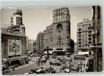 Madrid 1958 Foto AK Omnibus Auto Plaza del Callao