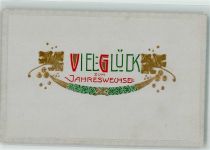 Neujahr Klee Jugendstil Prägedruck