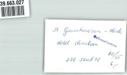 56346 W5422 St. Goarshausen FOTO KEINE AK Hotel Christian Zimmer Bett Schrank Wandbild Dusche Waschbecken Sessel Tisch Blumen Ort handschriftlich Foto Original aus Archiv eines Ansichtskartenverlags
