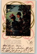 Liebespaar Jugendstil 1902 Mondschein