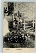 52310 Vieville 1915 - Soldat am Grab Briefstempel Bayr. Ers. Div. Inf. -Mun. -Kol. 3 E