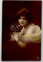 Frau Blumen Amag Foto AK