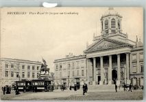 Brüssel Bruxelles - Straßenbahn Denkmal Place Royal St-Jacques sur Coudenberg