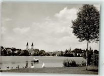88339 W7967 Bad Waldsee Foto AK See Kirche Schwan Ente