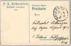 94419 W8386 Reisbach , Niederbay 1916 KEINE AK F.X.Silbereisen Geschäftskorrespondenz
