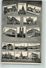 80331 W8000 München 1908 - Löwenbräukeller Bavaria Ruhmeshalle Frauenkirche Hoftheater
