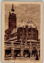 80331 W8000 München 1908 Künstlerkarte Peterskirche im Winter Verlag Beck