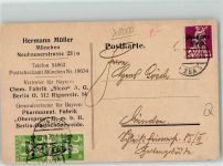 80331 W8000 München 1920 KEINE AK Chem. Fabrik Sicco H. Müller Geschäftskorrespondenz