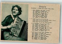Marschlied Ursula Frau Ziehharmonika Foto AK