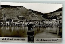 56856 W5583 Zell Mosel Foto AK Schwarze Katze Wein