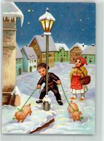 Winter Schwein Klee Schornsteinfeger