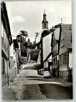 64372 W6105 Ober-Ramstadt Foto AK Sonngasse VW Käfer Kirche Auto
