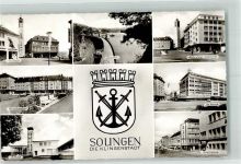 42651 W5650 Solingen Foto AK Markt Ev. Kirche Hauptstrasse