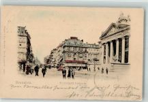 Brüssel Bruxelles 1899 - Pferdestraßenbahn Boulevard Anepach