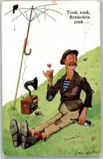 sign. Schreitter Humor Radio J.S. u. Co.M. Nr. 2652 Vagabund Gebrauchsspuren