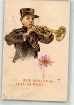 sign. Mohlert Trompeter Uniform Blasinstrument 1923 Künstlerkarte