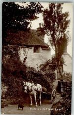 Lynmouth Shelley`s Cottage Pferdegespann Hund Bäuerliches Leben