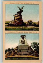 Woerth Wörth an der Sauer 2.Thür. Inf. -Regts. Nr. 32 u. Westpreuss. Grenad. -Regts. Nr. 6. Kriegerdenkmal Lithographie