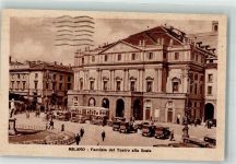 20100 Milano 1944 Foto AK Straßenbahn Auto Oldtimer Denkmal Theater