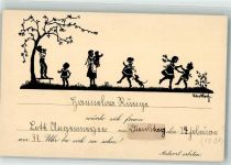 sign. Koch`s Else Reihe III E Kinderbilder Scherenschnitt Künstlerkarte