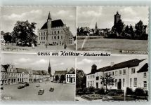 47546 W4192 Kalkar , Niederrhein - Markt m. Rathaus Blick zur Nicolaikirche Kurheim Oldtimer