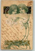 Kinderköpfe Jugendstil 1904 Gebrauchsspuren