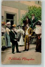 Pfingsten Frauen Akkordeon Ziehharmonika 1910
