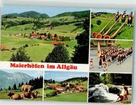 88167 W8999 Maierhöfen , Allgäu 1985 Foto AK Tracht Alphörner