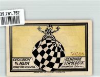 O3601 Ströbeck Notgeld Gutschein 1921 Politik Schach Notgeldschein