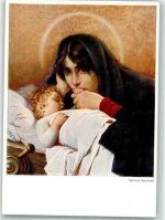 Mater Dolorosa Verlag Hanfstaengl Nr.93 Baby Kaulbach, H. von Künstlerkarte