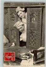 Clos Bett Frau Paar Bretagne Motiv Frankreich 1908