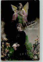 Schutzengel Photochemie 6560/4 Konfirmation 1931 Fotomontage AK