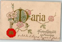 Maria Glückwunsch Namenstag Name auf AK 1904 Prägedruck