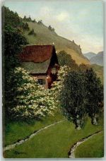sign. Harbers E. Kunstverlag Geschwister Moos Serie I. No. 12 Schwarzwald Maler Künstlerkarte