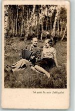 Verlag Amag 66702/2 Liebespaar Werbung Höhner Ziehharmonika 1940