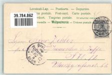 Zwei Kinder auf der Schaukel umrankt mit wildem herbstlich verfärbten Wein P.F. 2418 Wein 1902 Prägedruck