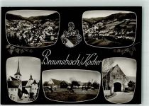 74523 W7176 Braunsbach Foto AK Kirche Wappen