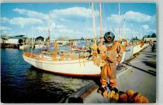 Segelboote Naturschwämme Tarpon Springs Taucher Foto AK